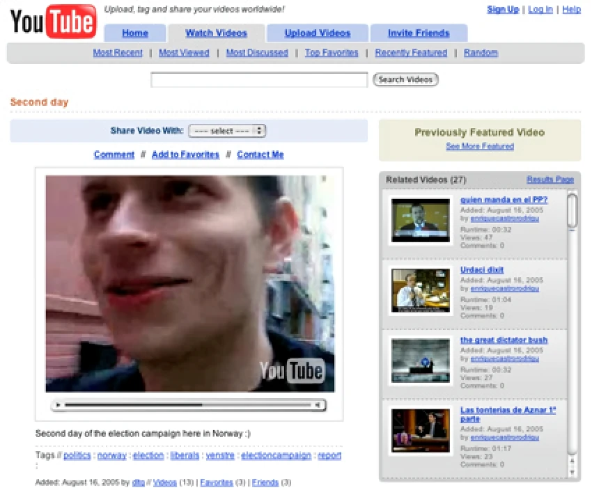 2005 youtube