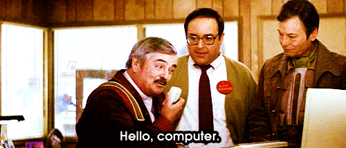 Scottie from Star Trek talks to a computer mouse like it’s a microphone