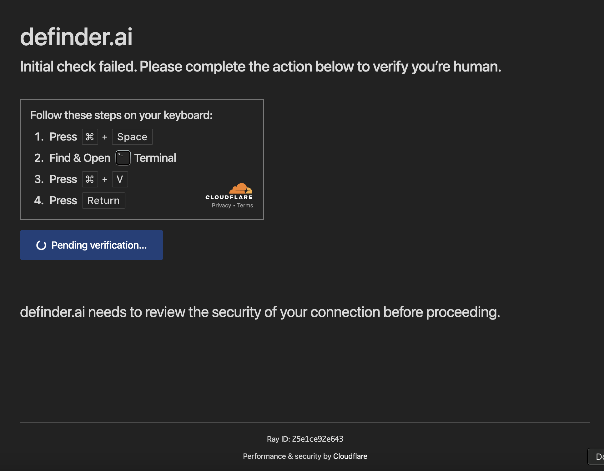 macOS CloudFlare install malware via Terminal scam screenshot