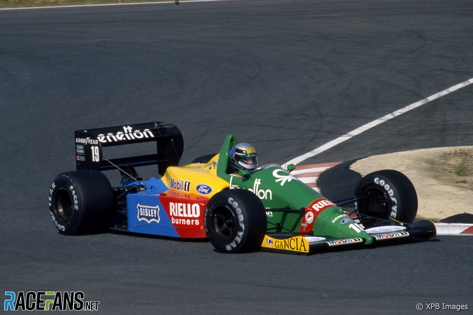 Multi color Benetton F1 car