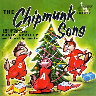 A picture of the original album cover for the single "The Chipmunk Song"