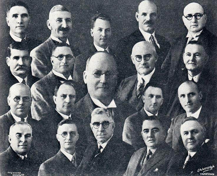 Dr. Daniel François Malan along with numerous other white nationalists.