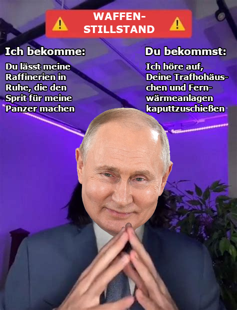 Putin bietet Waffenstillstand an.
