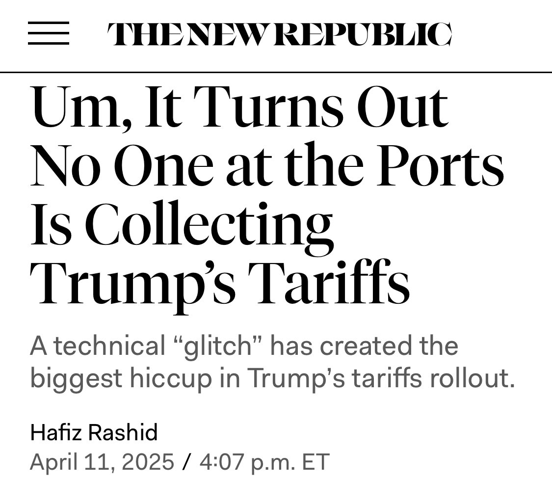 Um, it turns out no one at the ports is collecting Trump's tariffs - The New Republic
