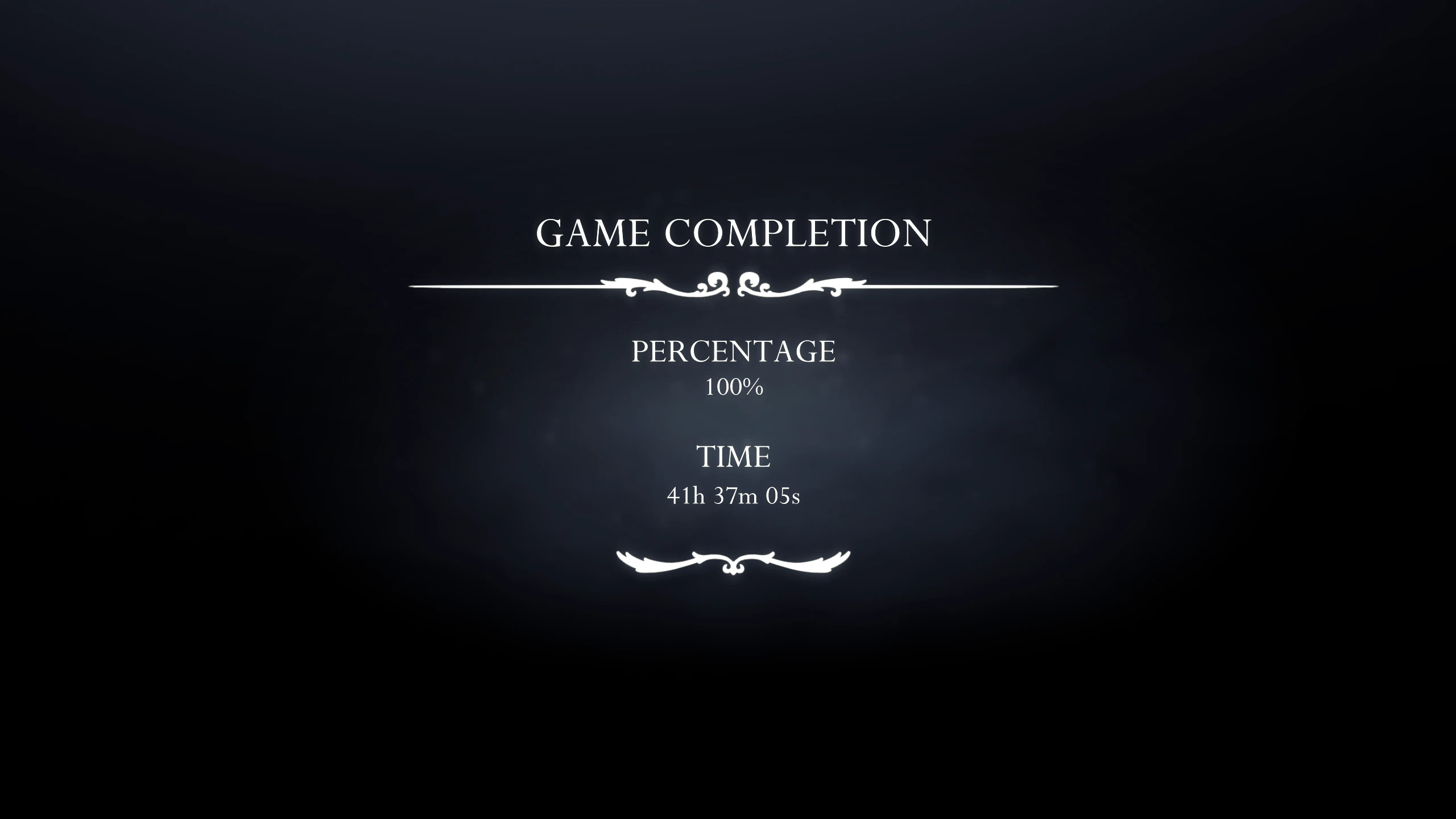 Game completion: 100%; Time: 41h 37m