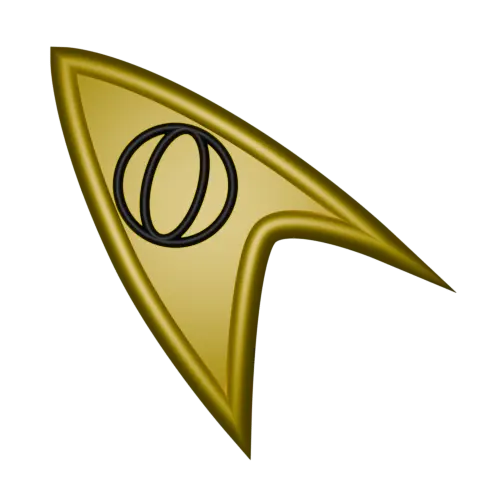 Spinning TOS science divison badge.