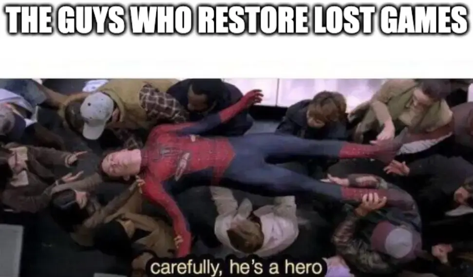 Carefully he's a hero of injured Peter Parker being carried by everyday folks "The guys who restore lost games"