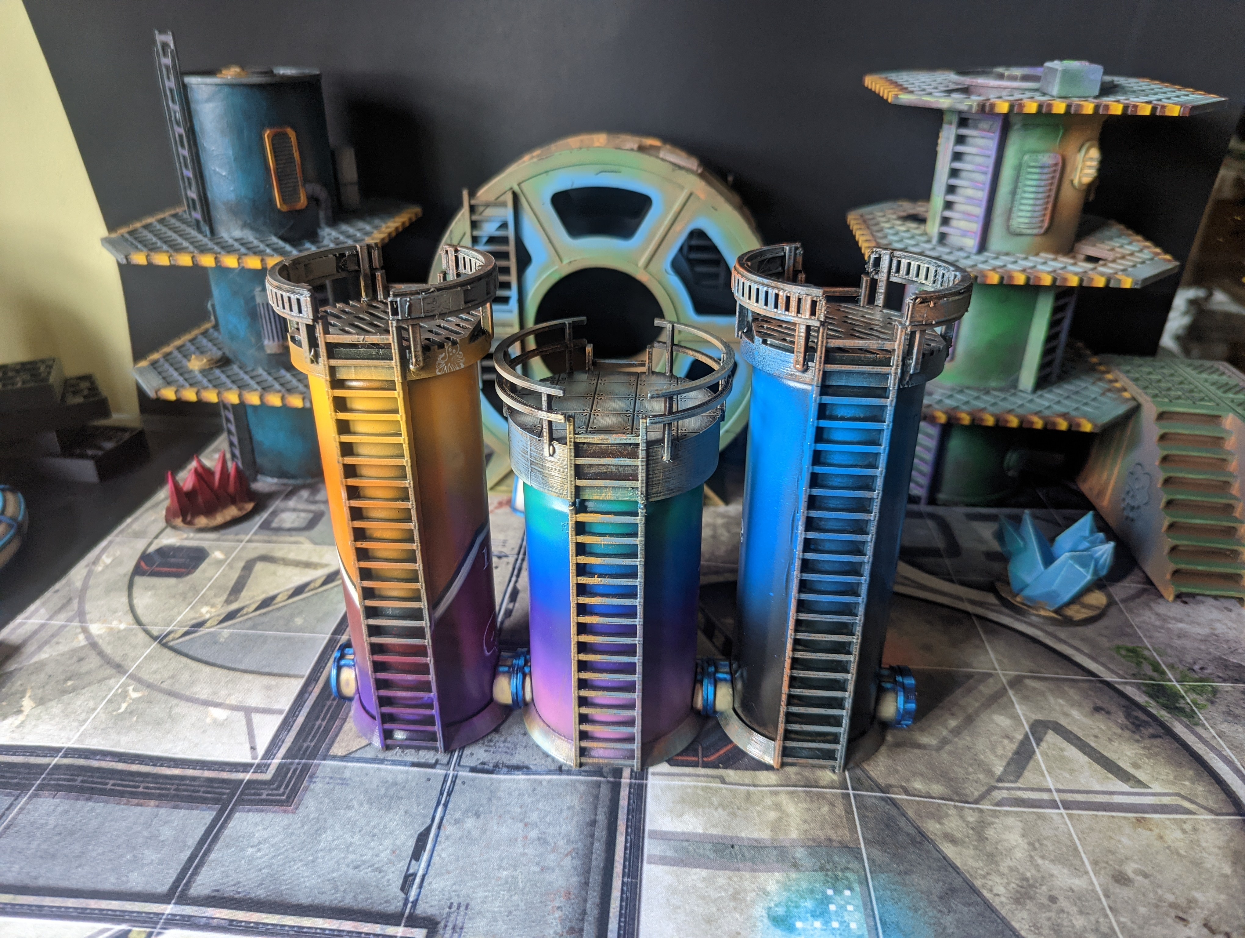 Painted Soda Can Towers